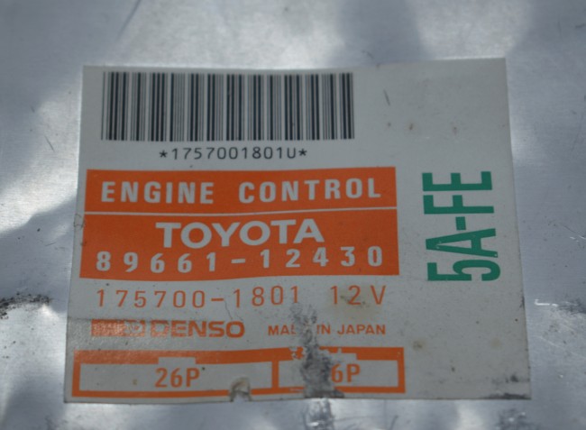 Toyota Engine Control Unit 89661-12430 - Corolla 5A-FA Fits